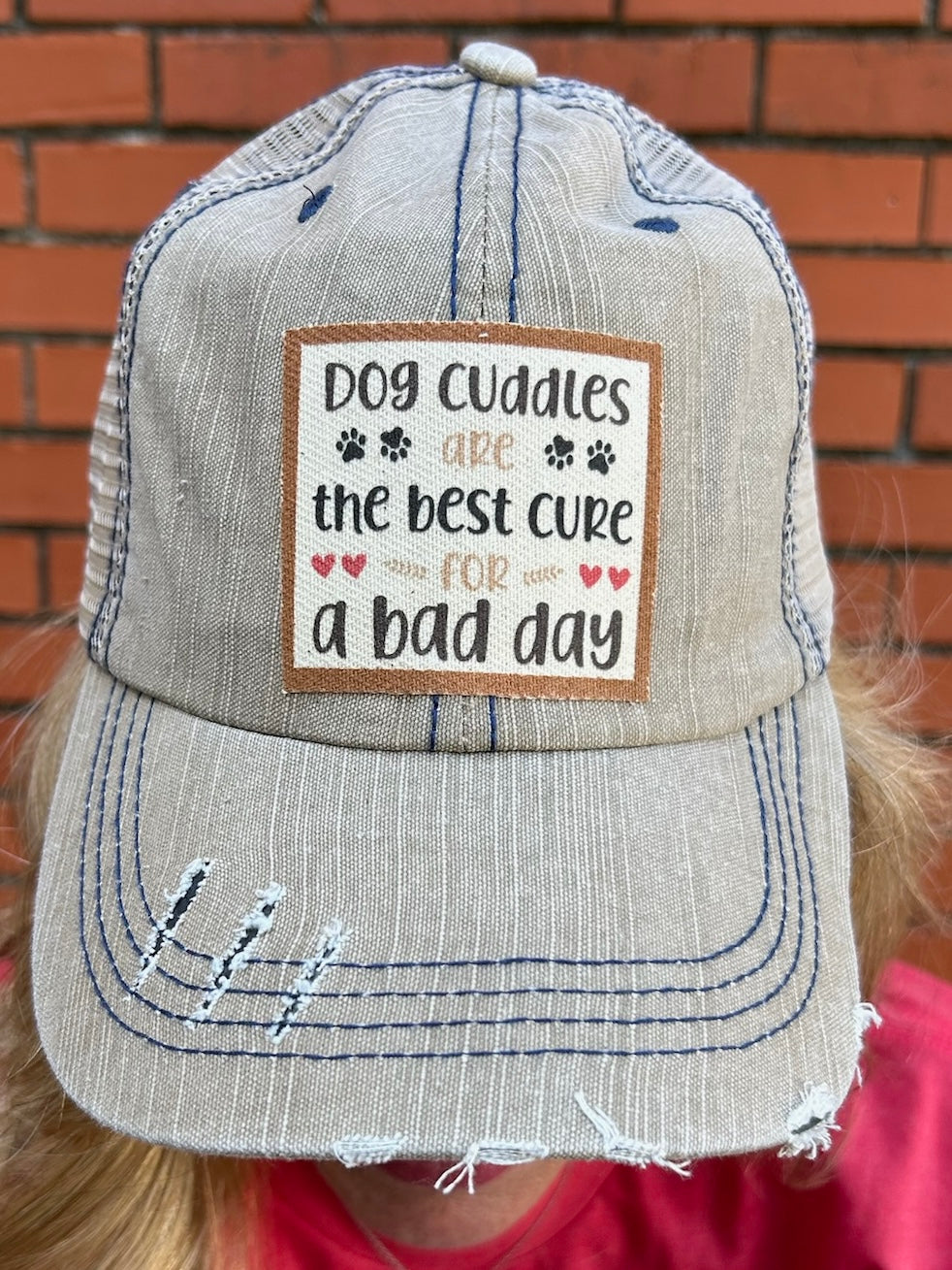 “Dog Cuddles are the best cure for a bad day” Ball Cap at ooh la la! in Grapevine TX 76051