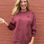 Texas A&M Repeat Logo Lantern Sleeve Sweatshirt at ooh la la! in Grapevine TX 76051