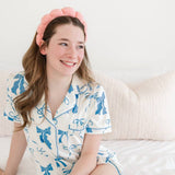 Sweet Dreams Blue Bow Pajama Shorts Set at ooh la la!  in Grapevine TX 76051