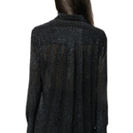 Queen of Sparkles Black Silk Rhinestone Button Up Top at ooh la la! in Grapevine TX 76051
