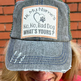“Hi My Name’s No No Bad Dog WHAT’S YOURS?” ball cap at ooh la la! in Grapevine TX 76051