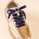 Step it Up Shoelaces in blue velvet at ooh la la! in Grapevine TX 76051
