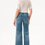 Charming Flowers Embroidered Mid Rise Wide Leg Jeans at ooh la la! in Grapevine TX 76051