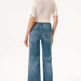 Charming Flowers Embroidered Mid Rise Wide Leg Jeans at ooh la la! in Grapevine TX 76051