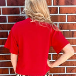 Soft Scuba Solid Crew Neck Tee In red at ooh la la! in Grapevine TX 76051