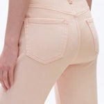 Pale dogwood jeans, high rise wide leg crop, raw hem denim, pink wide leg jeans, super stretch cropped jeans, women's spring denim, pastel wide leg pants, comfortable stretch jeans. at ooh la la! in Grapevine TX 76051