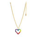 TOVA jewelry, heart necklace, rainbow crystal necklace, gold heart pendant, colorful jewelry, Canadian made jewelry, Candy Crush necklace, dainty heart necklace at ooh la la! in Grapevine TX 76051