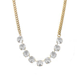 TOVA jewelry, Mini Sofia necklace, clear crystal necklace, antique gold jewelry, statement necklace, Canadian made jewelry, adjustable necklace, designer crystal necklace. at ooh la la! in Grapevine TX 76051