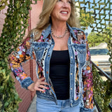Adore Denim Jacket With Sequin Lace at Ooh La La! in Grapevine TX 76051