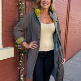 Reversible Hooded Rain Coat In multi blocks/taupe at ooh la la! in Grapevine TX 76051
