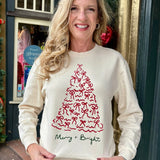 Merry & Bright Bow Sweatshirt in ivory at ooh la la! in Grapevine TX 76051