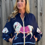 Horse Print Bomber Jacket