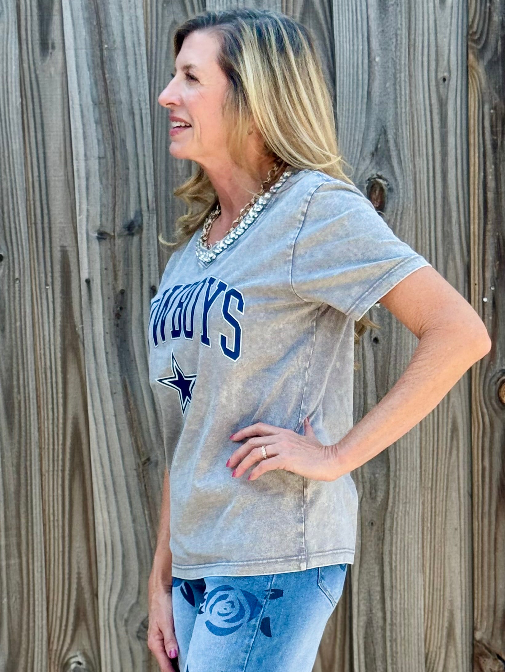 Dallas Cowboys Iconic Edge Relaxed Fit Tee at ooh la la! in Grapevine TX 76051