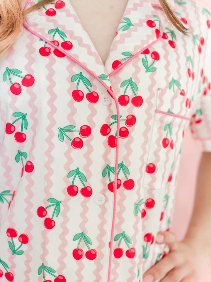 Cherry on Top Pajamas Shorts Set at ooh la la! in Grapevine TX 76051