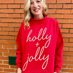 Holly & Jolly Mock Neck Oversized Sweatshirt at ooh la la! in Grapevine TX 76051