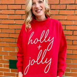 Holly & Jolly Mock Neck Oversized Sweatshirt at ooh la la! in Grapevine TX 76051