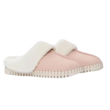 Tulip Faux Fur Trimmed Slippers in adobe rose at ooh la la! in Grapevine TX 76051