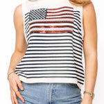 Queen of Sparkles Knit American Flag Stripe Tank at ooh la la! in Grapevine TX 76051