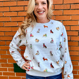 Holiday Dogs on Repeat Sweatshirt at ooh la la! In Grapevine TX 76051