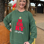 Merry Tree Appliquéd Sweatshirt In green at ooh la la! In grapevine TX 76051