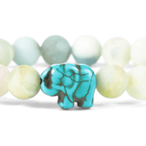The Fahlo Expedition Bracelet - Elephant in sky stone with white charm at ooh la la! in Grapevine TX 76051