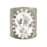 TOVA Sydney Ring, Swarovski Crystal Ring, Antique Silver Ring, Adjustable Statement Ring, Vintage Style Jewelry, Clear Crystal Cocktail Ring, Luxury Women's Rings, Handcrafted Statement Jewelry at ooh la la! in Grapevine TX 76051