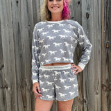 PJ Salvage Boyfriend Boxer Horse Print Short Set at ooh la la! in Grapevine TX 76051