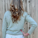 V-Neck Pullover Light Cotton Sweater - 6