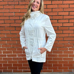 Casual Short Raincoat in white at ooh la la! in Grapevine TX 76051