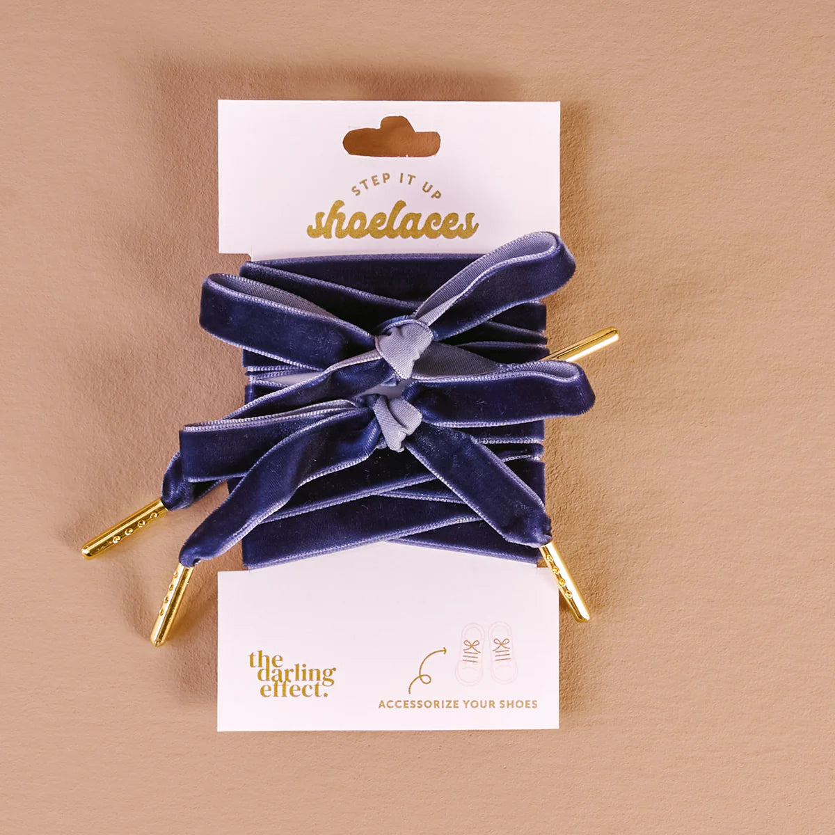 Step it Up Shoelaces in blue velvet at ooh la la! in Grapevine TX 76051