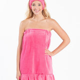 Plush Solid Spa Wrap - Hot Pink