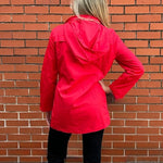 Casual Short Raincoat in red at ooh la la! in Grapevine TX 76051