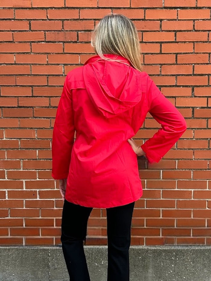 Casual Short Raincoat in red at ooh la la! in Grapevine TX 76051