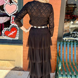 Mesh Tiered Maxi Skirt in black at ooh la la! in Grapevine TX 76051
