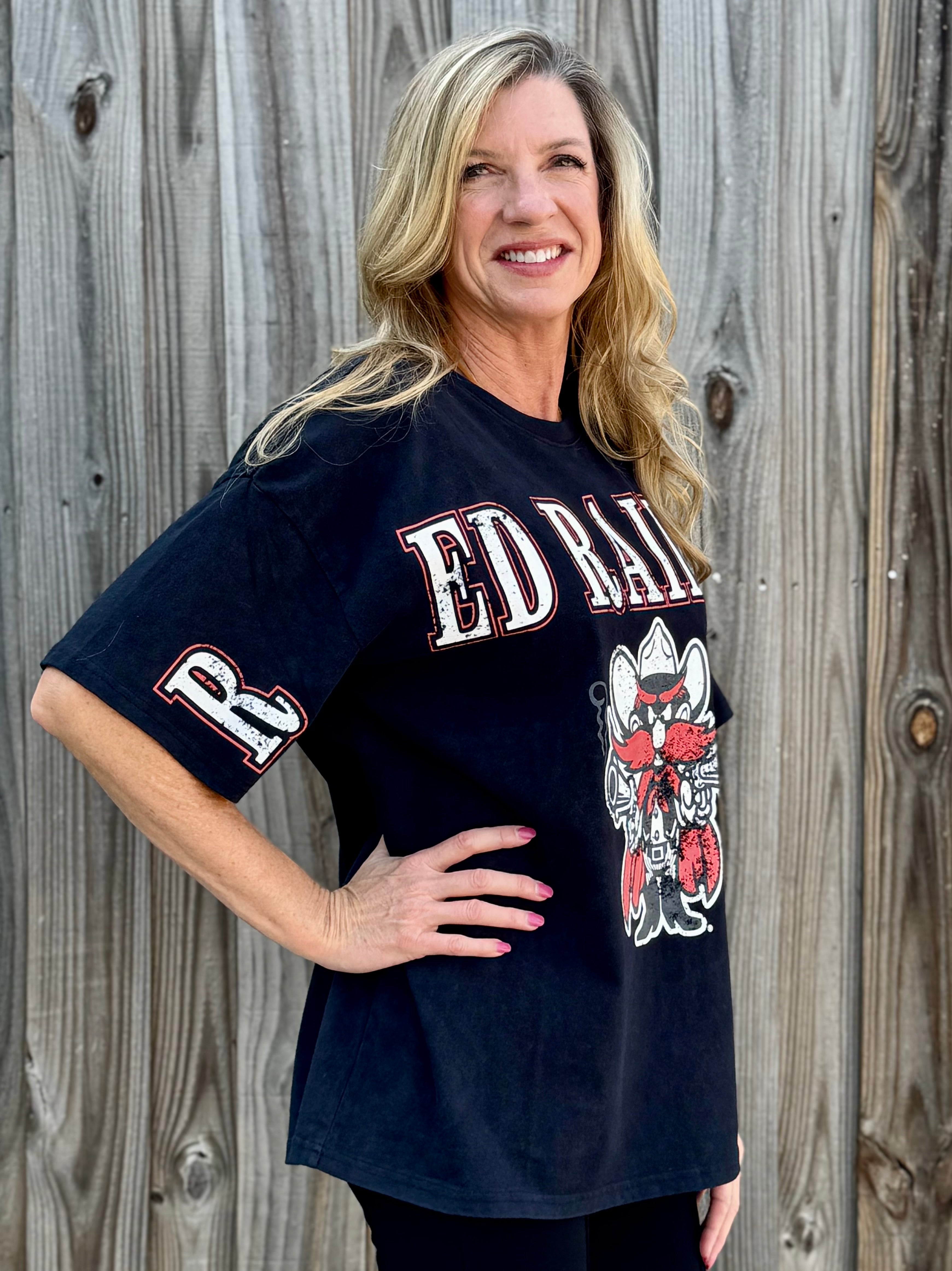 Texas Tech Southern Split Oversized Tee at ooh la la! in Grapevine TX 76051