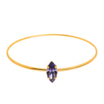 TOVA Ada Bangle in gold with a marquise-cut tanzanite purple crystal centerpiece