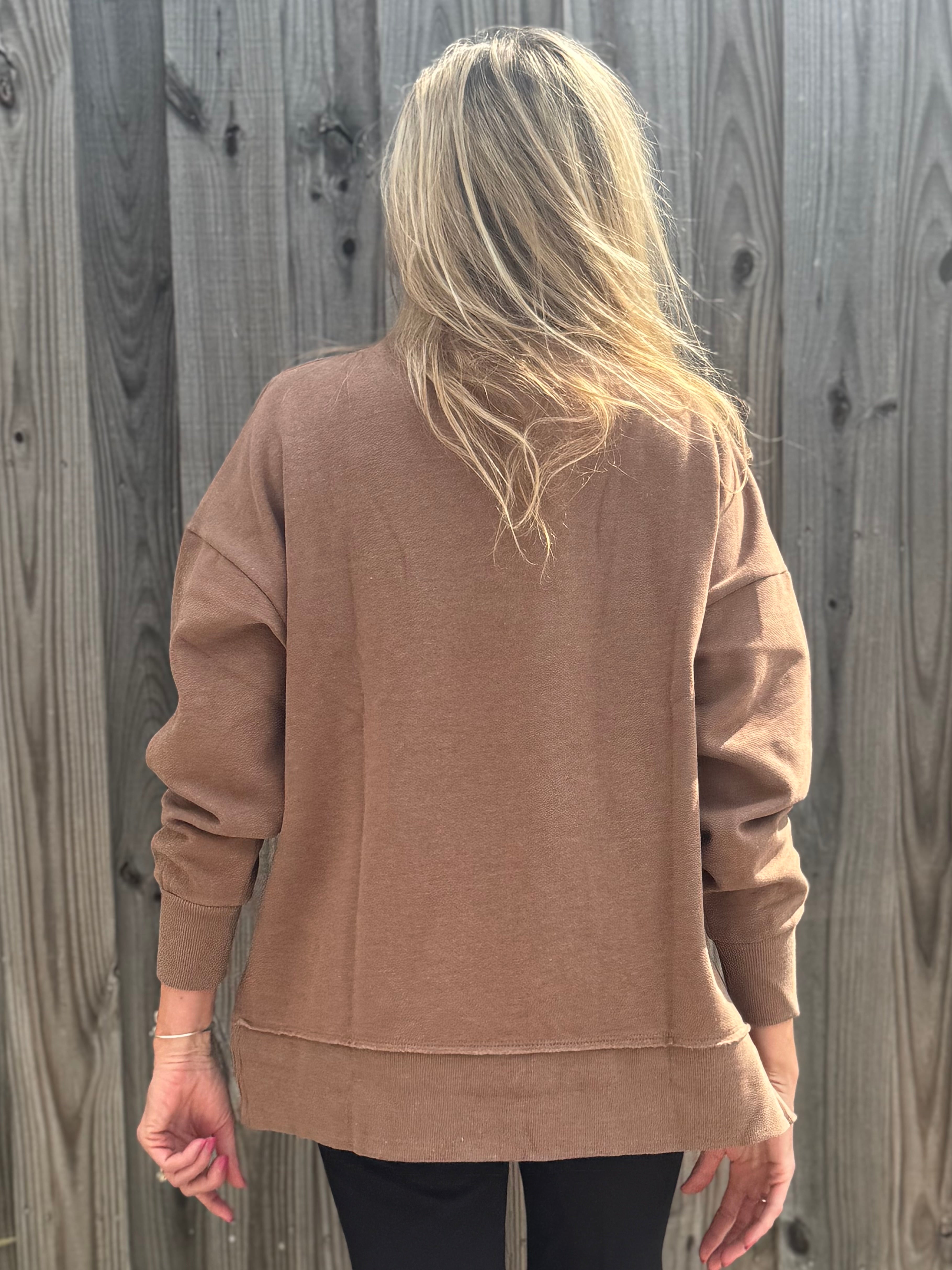 Plaid Appliqué Cozy Sweatshirt at ooh la la! in Grapevine TX 76051