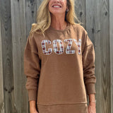Plaid Appliqué Cozy Sweatshirt at ooh la la! in Grapevine TX 76051
