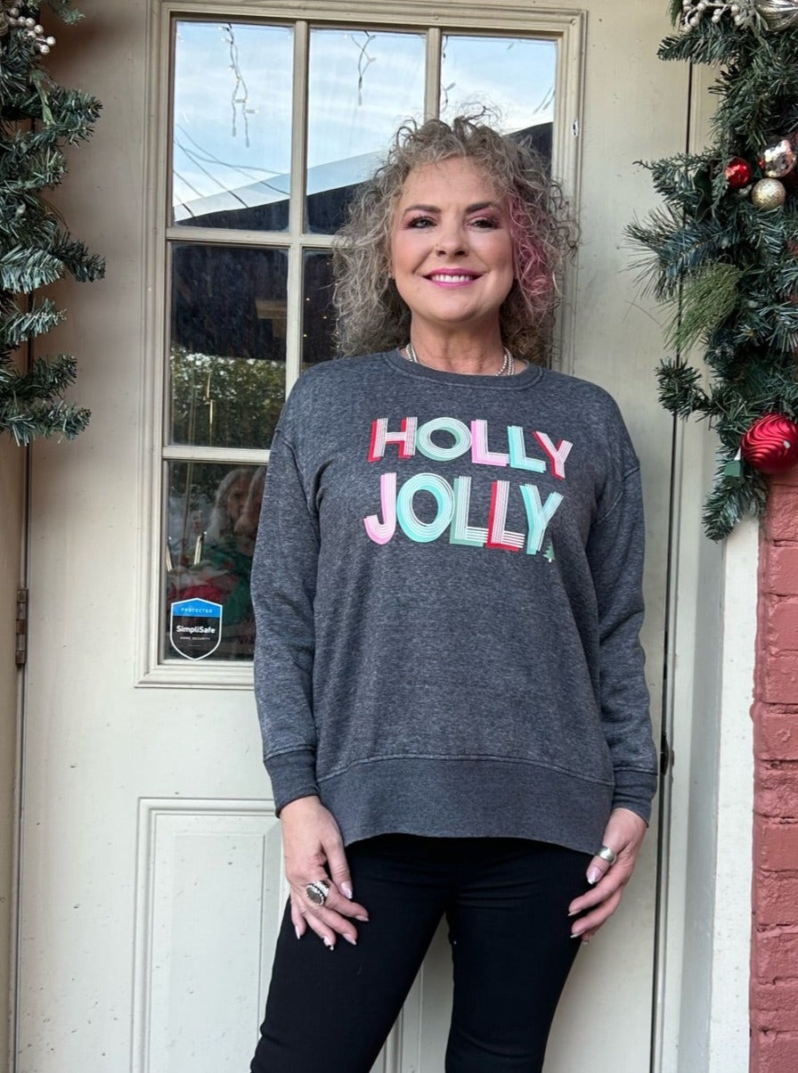 Jadelynn Brooke Holly Jolly Burnout Sweatshirt at ooh la la! in Grapevine TX 76051