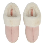 Tulip Faux Fur Trimmed Slippers in adobe rose at ooh la la! in Grapevine TX 76051