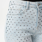 Valentine High Rise Straight Silver Stud Jeans at ooh la la! in Grapevine TX 76051