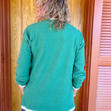 Happy Holiday Trees Embossed Waffle Sweatshirt in green at ooh la la! in Grapevine TX 76051