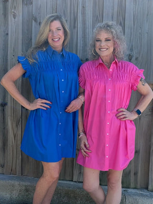 Molly Bracken Ruffle Sleeve Shirt Dress at ooh la la! in Grapevine TX 76051