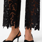 Bayeas High Rise Embroidered Floral Lace Wide Leg Jeans in Inkgauze black at ooh la la! in Grapevine TX 76051