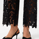 Bayeas High Rise Embroidered Floral Lace Wide Leg Jeans in Inkgauze black at ooh la la! in Grapevine TX 76051