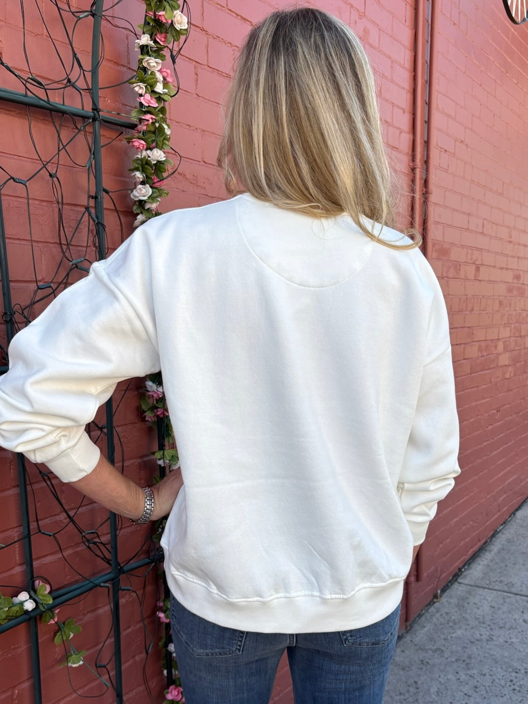 Comfy & Cozy Appliqué Sweatshirt at ooh la la! in Grapevine TX 76051