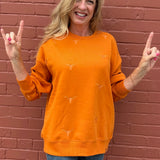 Texas Longhorns Repeat Logo Lantern Sleeve Sweatshirt at ooh la la! in Grapevine TX 76051