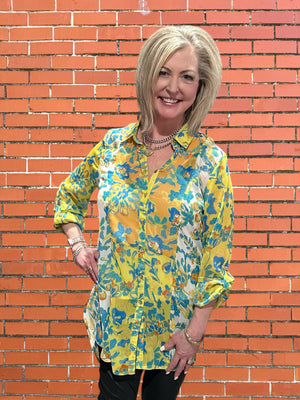 Olive Hill Paintbrush Floral Tunic Blouse at ooh la la! in Grapevine TX 76051