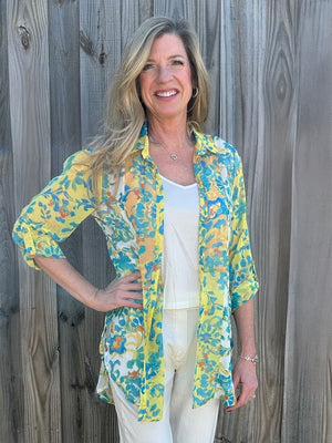 Olive Hill Paintbrush Floral Tunic Blouse at ooh la la! in Grapevine TX 76051