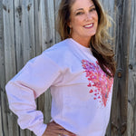 Paintbrush Heart Sweatshirt in pink at ooh la la! in Grapevine TX 76051